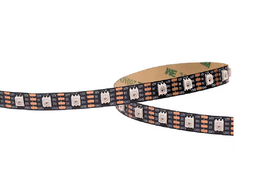 DC12V ดิจิตอล ดับเบิ้ล สัญญาณสาย LED Strip เทปยืดหยุ่น WS2815 SMD5050 IP20 60led 60Pixel RGB WS2815b IC
