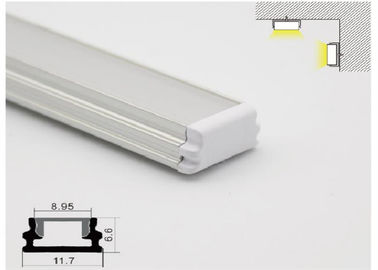 ความต้านทานลม LED อลูมิเนียมโปรไฟล์ 11 X 7mm โปรไฟล์ LED แบบเส้นตรงสำหรับเพดาน / ผนัง