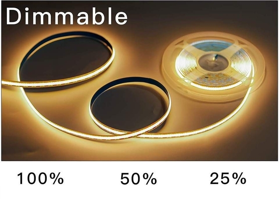 DC12V ไฟ LED เทปริบบิ้น 400 LEDs 8mm 10mm Cut IP20 Dotless COB LED Strip
