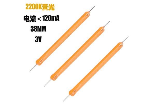Dc3v 38MM COB LED Filament 2200k 2700K 6500K อะไหล่หลอดหลอดไฟเซรามิก