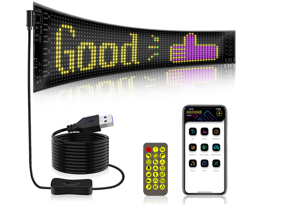 16*64 หน้าจอ LED แบบยืดหยุ่น หน้าจอภายนอก แผ่นกันน้ํา หน้าต่างรถยนต์ LED Soft Billboard