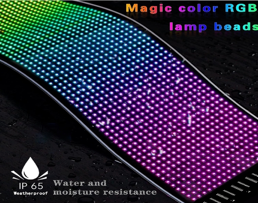 App Control LED Sign Board 20*64 พลังงานยืดหยุ่น USB สามารถเขียนโปรแกรมได้ Custom Scrolling Message สัญญาณรถยนต์ จิติจอ