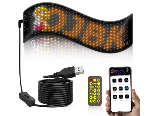Pixel RGB Led Flexible Display แอปพลิเคชั่น Bluetooth รถโฆษณาจอ รถ Ip65 กันน้ํา Soft Digital Display