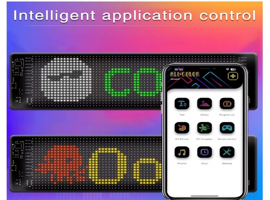 Pixel RGB Led Flexible Display แอปพลิเคชั่น Bluetooth รถโฆษณาจอ รถ Ip65 กันน้ํา Soft Digital Display