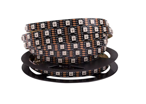 DC12V ดิจิตอล ดับเบิ้ล สัญญาณสาย LED Strip เทปยืดหยุ่น WS2815 SMD5050 IP20 60led 60Pixel RGB WS2815b IC