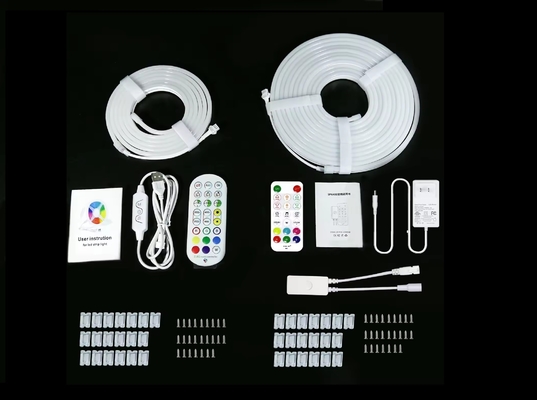 5M สีเต็ม RGB Led Neon ยืดหยุ่น ซิลิโคน แอมบิเอ็นท์ ไลท์ สเต็ป สมาธิ DIY ดิจิตอล การทํางาน สเต็ป ไลท์ TUYA APP