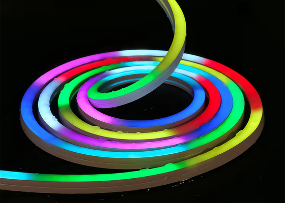 ปรับแต่ง RGBW LED Neon Strip Sign ไฟ Flex ไฟ DMX สัญญาณ 24V IP67 กันน้ําสําหรับตกแต่งภายในและภายนอก 1616 มม