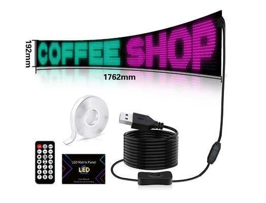 16*192 LED Smart Soft Screen App Control Car Pixel Display สําหรับป้ายโฆษณาร้านค้า