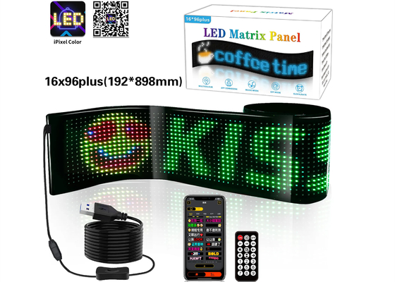 DIY LED Sign Matrix Panel Screen APP Control สําหรับร้าน โบลการ์ด บาร์ คาร์ NEW Size 1696 Plus