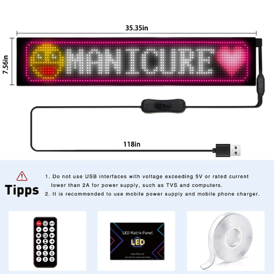 DIY LED Sign Matrix Panel Screen APP Control สําหรับร้าน โบลการ์ด บาร์ คาร์ NEW Size 1696 Plus