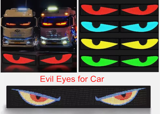 5VDC USB / 2A ซุปเปอร์ทรัค Demon Eye LED Soft Screen APP โปรแกรมบลูทูธ รถโฆษณาจอ