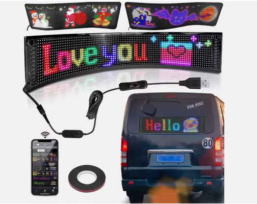 5VDC USB / 2A ซุปเปอร์ทรัค Demon Eye LED Soft Screen APP โปรแกรมบลูทูธ รถโฆษณาจอ