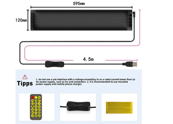 สติ๊กเกอร์รถสมาร์ท 120x595mm RGB ไดนามิก LED รถบรรทุก ไฟตาปีศาจ สําหรับหน้าจอสมาร์ทกลางแจ้ง