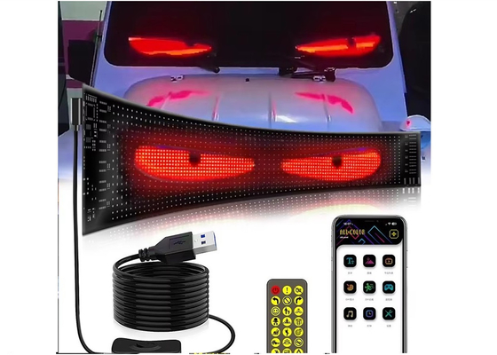 5VDC USB/2A ไฟหน้า ไฟหน้าแดงตาปีศาจรถบรรทุก กระจกหน้าลม LED สัญญาณปีศาจตา LED ไฟหน้าสําหรับจักรยานยนต์