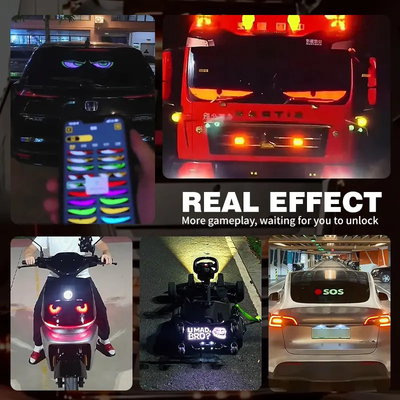 5VDC USB/2A ไฟหน้า ไฟหน้าแดงตาปีศาจรถบรรทุก กระจกหน้าลม LED สัญญาณปีศาจตา LED ไฟหน้าสําหรับจักรยานยนต์