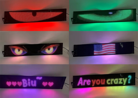 สัญลักษณ์การเคลื่อนไหวแบบ LED สําหรับรถบรรทุก 5VDC USB/2A โครงการเลื่อนข้อความ 120x595mm จอแสดงภาพ