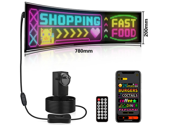 32*160 สีเต็ม สองแถวสครอลเลด สัญญาณแสง LED สําหรับรถยนต์ สัญญาณโฆษณา LED หน้าต่างแสดงภาพ