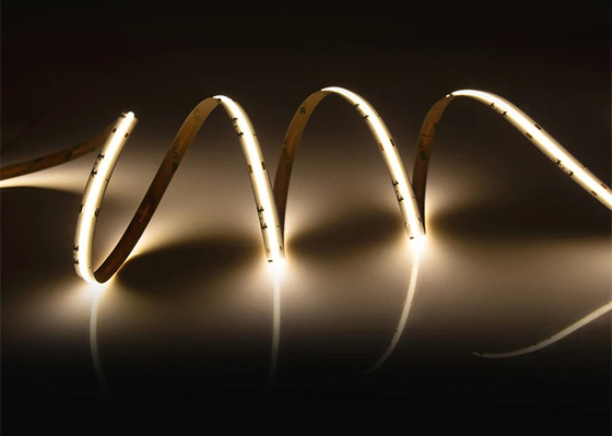 เครื่องตกแต่งบ้าน 20m ไม่มีความแรงดันตก 24V 480leds / M Cuttable นุ่มเทความหนาแน่นสูง COB LED สริป