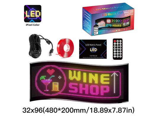 32*96 ดับเบิ้ลแถว LED โฆษณาป้ายรถ แพนล็อกซ์เบิ้ล พิกเซล โปรแกรมสกรอล DIY แพนล็อกซ์เมทริกซ์