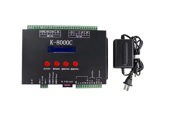 K-8000C ตัวควบคุมสีวิเศษแบบตั้งโปรแกรมได้ ควบคุมสีเต็มรูปแบบผ่าน DMX/SPI พร้อมฟังก์ชันการเข้ารหัสในตัวสำหรับการควบคุมแสงสว่าง