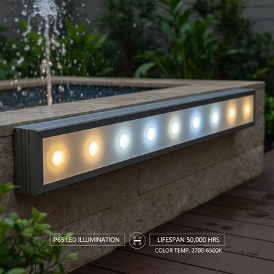 ไฟส่องสว่าง LED มาตรฐาน IP65 อายุการใช้งาน 50,000 ชั่วโมง และช่วงอุณหภูมิสีที่กว้างตั้งแต่ 2700 ถึง 6500K เหมาะสำหรับภายนอกอาคาร