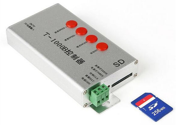 T-1000B การ์ด Sd Led Pixel Controller สัญญาณ SPI ที่ตั้งโปรแกรมได้เอาต์พุตสีเต็ม Dimmer