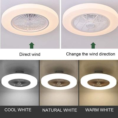 รีโมทคอนโทรล / แอพควบคุมพัดลมเพดาน 40W พร้อมไฟ LED สำหรับห้องนั่งเล่นและห้องนอน
